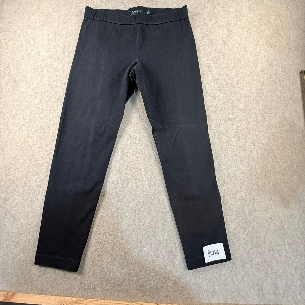 Lauren Ralph Lauren Womens Black Pull On Slim Leg Pants Leggings Size 6